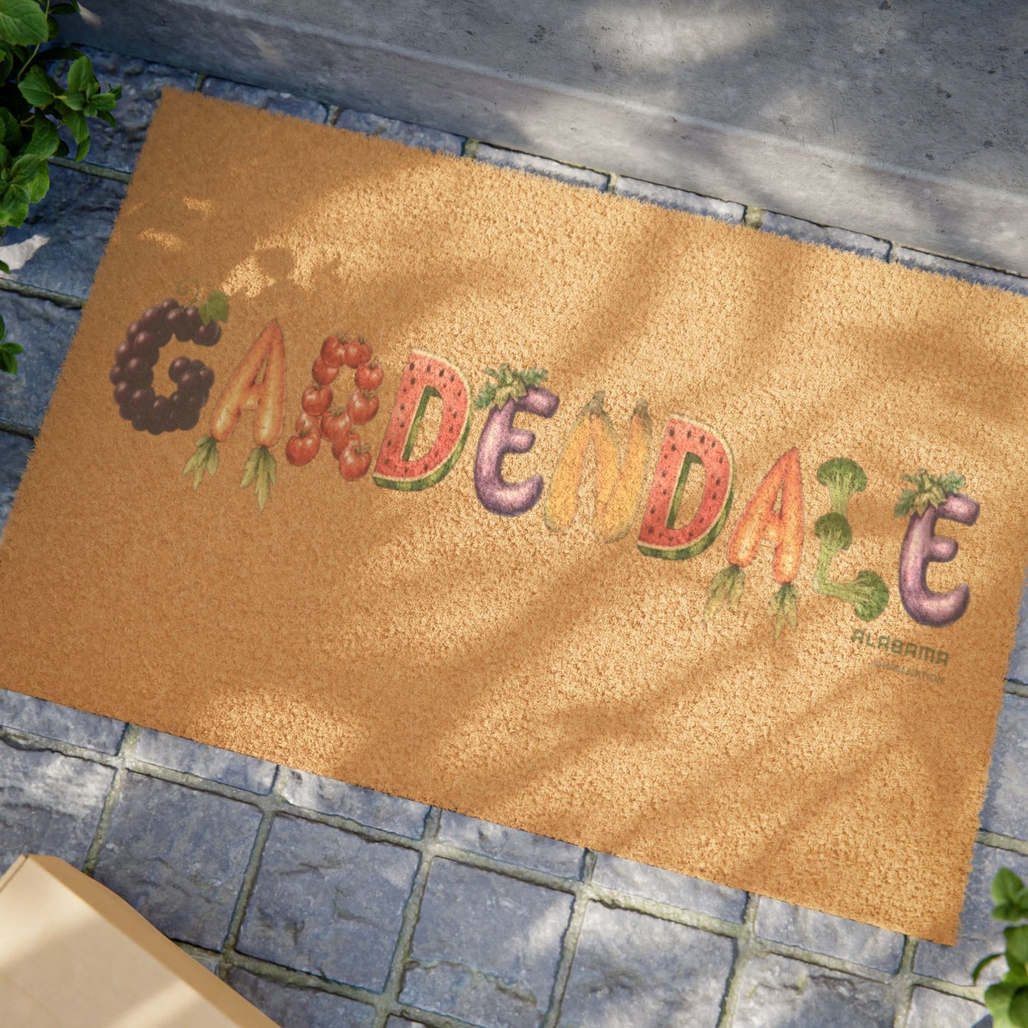 Gardendale Doormat — Floral 'GARDENDALE' Welcome Mat for Porch & Patio