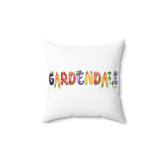Gardendale Floral Lettering Pillow - Decorative Garden-Themed Square Throw Pillow