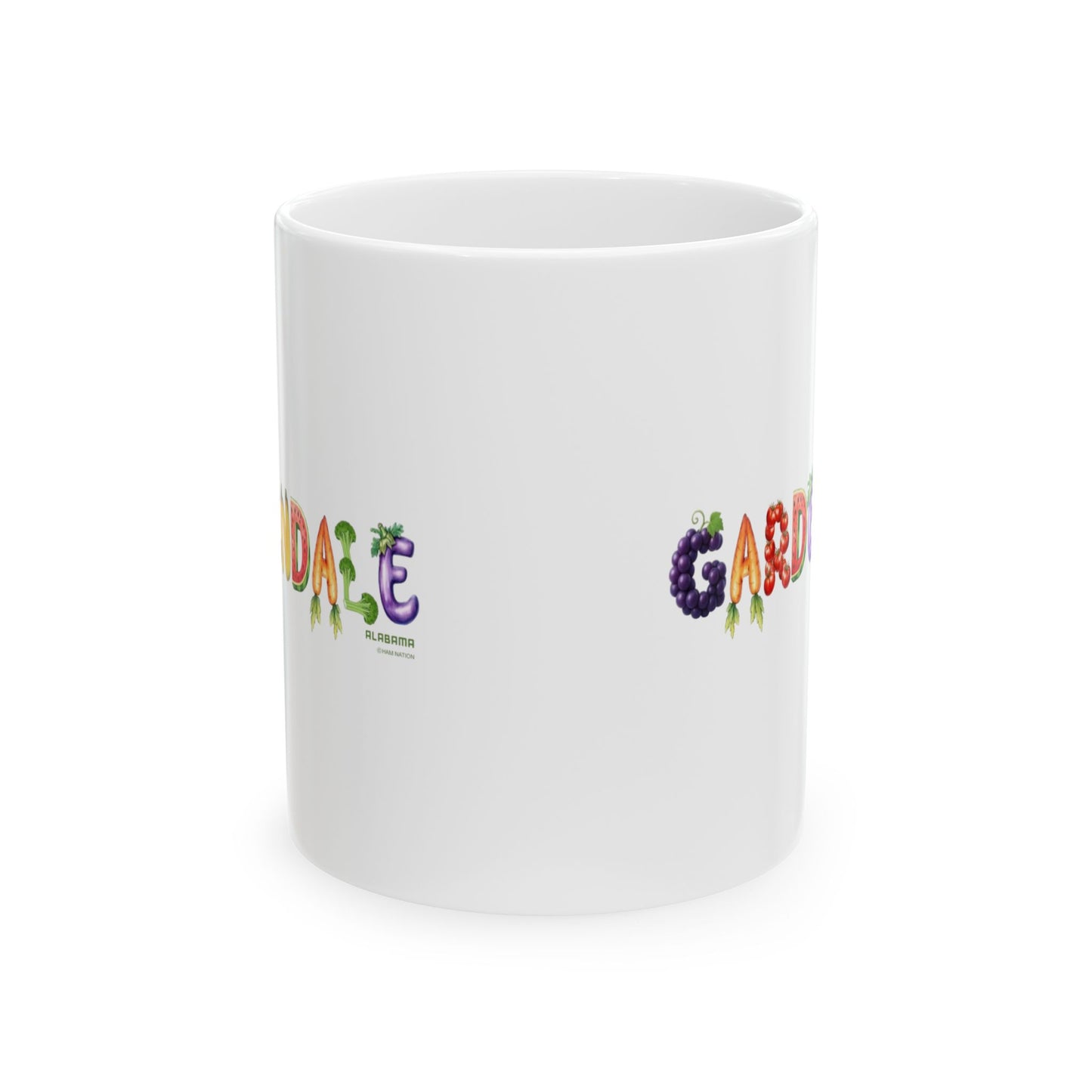 Gardeners Coffee Mug – Colorful Fruit & Veggie Lettering Coffee Cup (11oz)