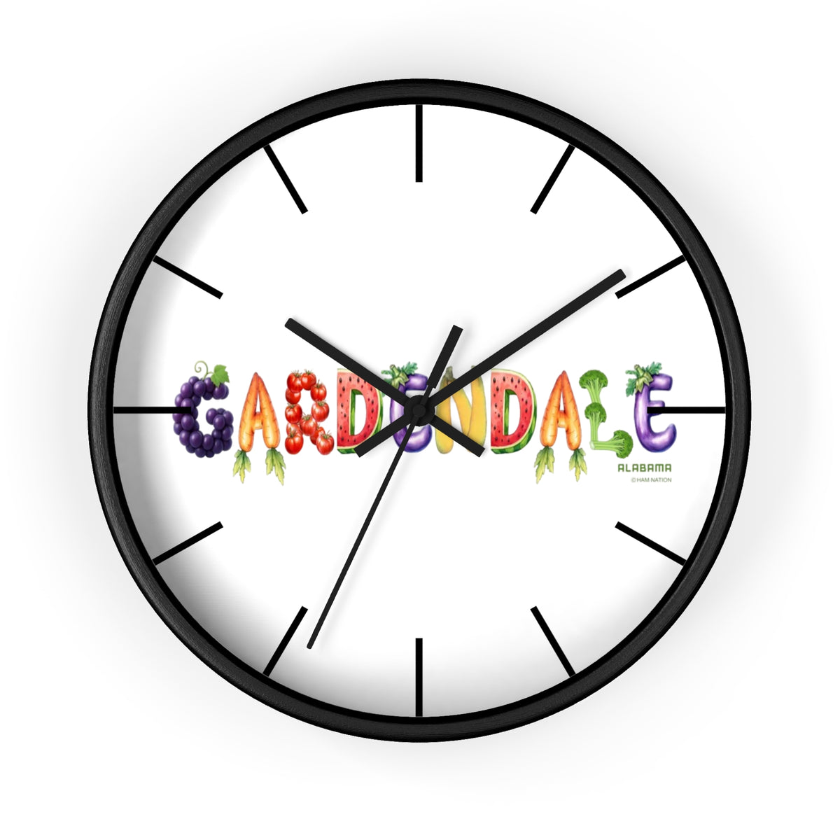 Gardendale Wall Clock — Colorful Garden Lettering Decorative Clock