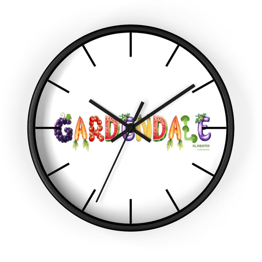 Gardendale Wall Clock — Colorful Garden Lettering Decorative Clock