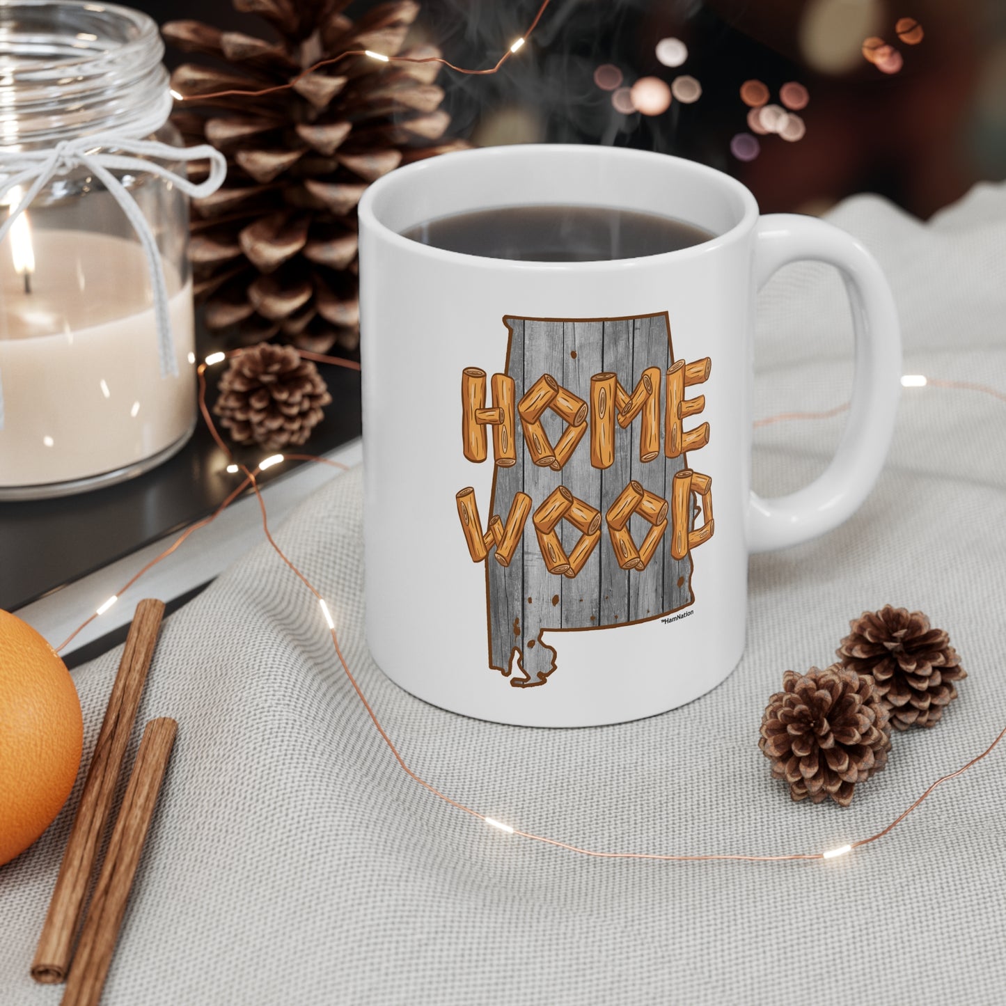 Homewood City Mug — "Home Wood" Rustic Alabama Coffee Cup