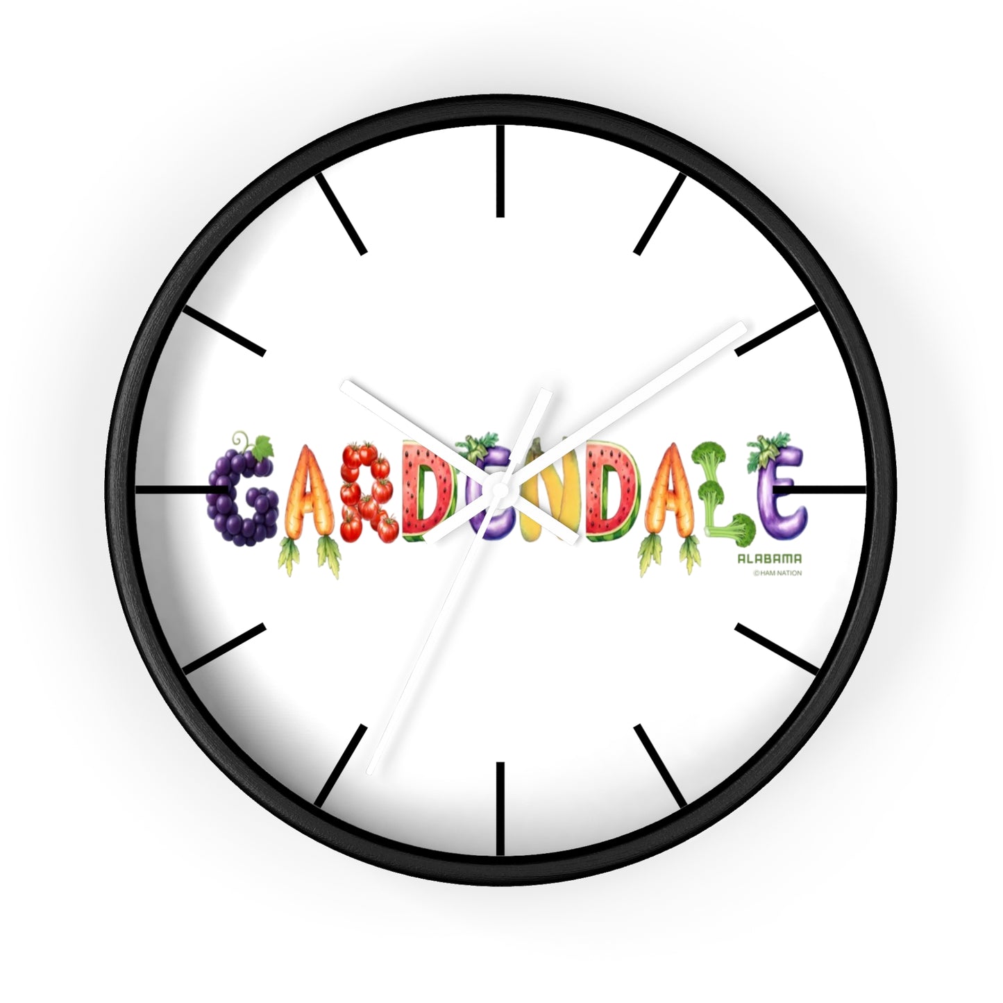 Gardendale Wall Clock — Colorful Garden Lettering Decorative Clock
