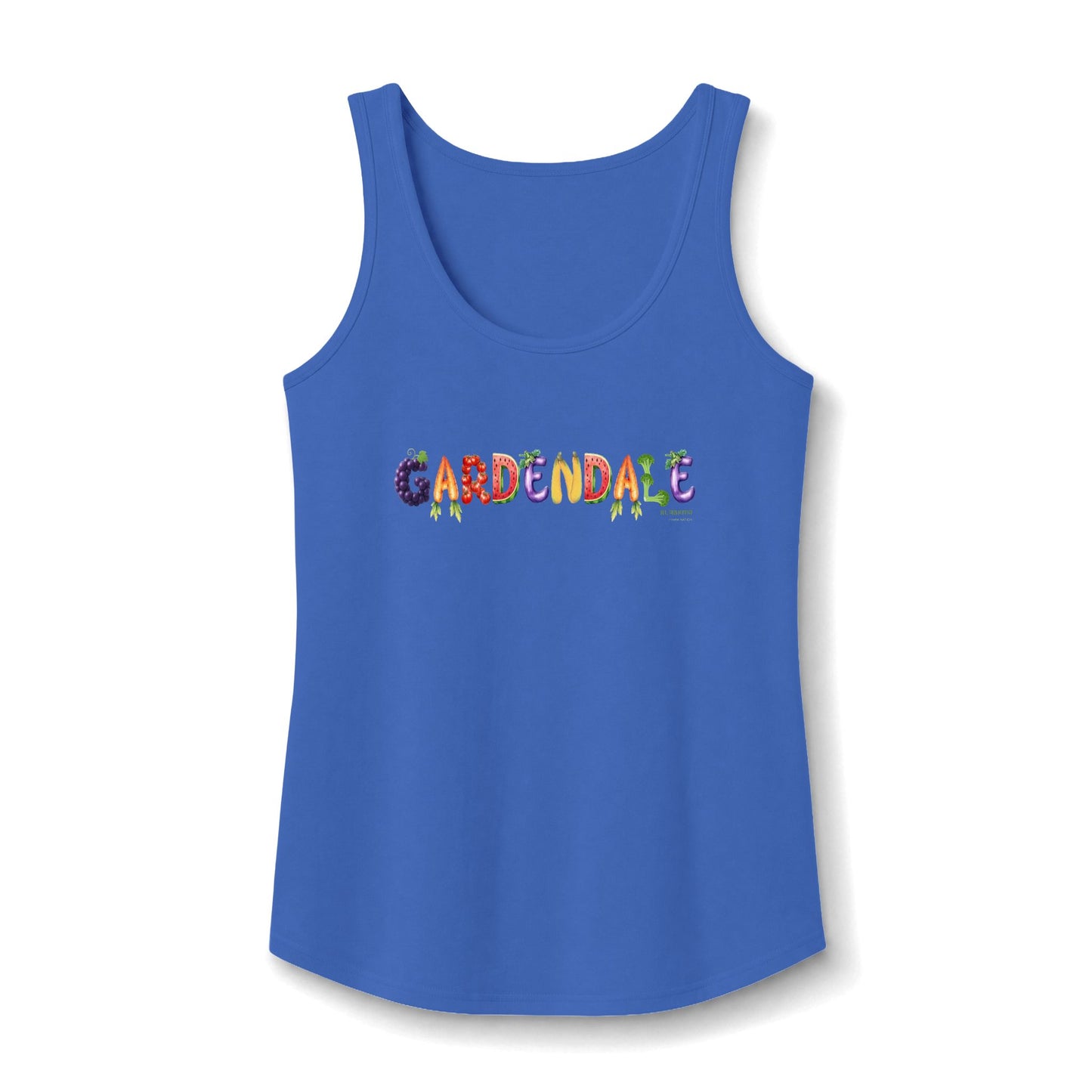 Gardendale Floral Graphic Tank Top T-shirt - Colorful Garden Word Art for Women