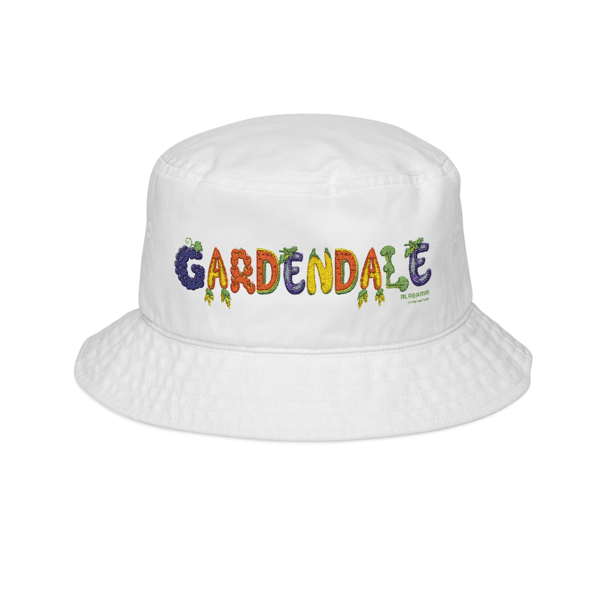 Gardendale Bucket Hat — 'GARDENDALE' Colorful Flower Lettering