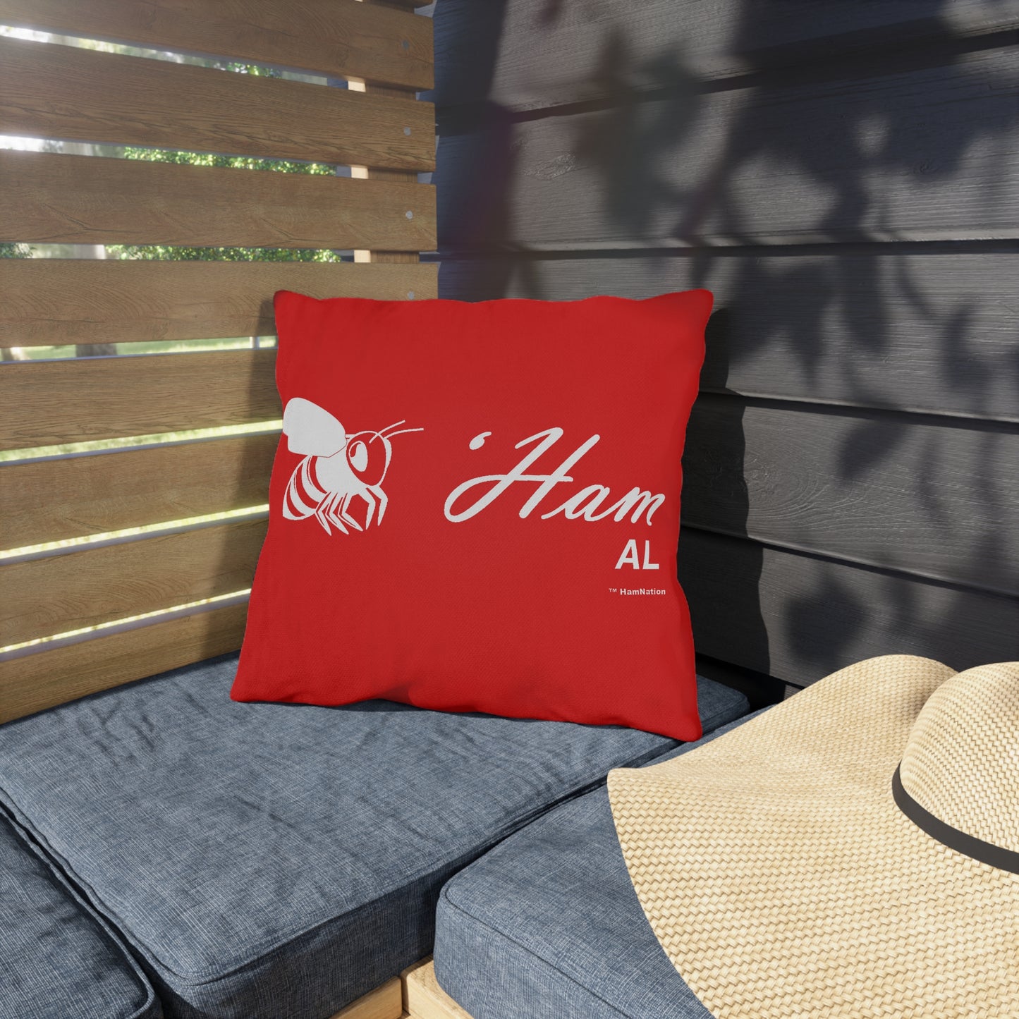 Bee-Ham Outdoor Pillow – Script Design
