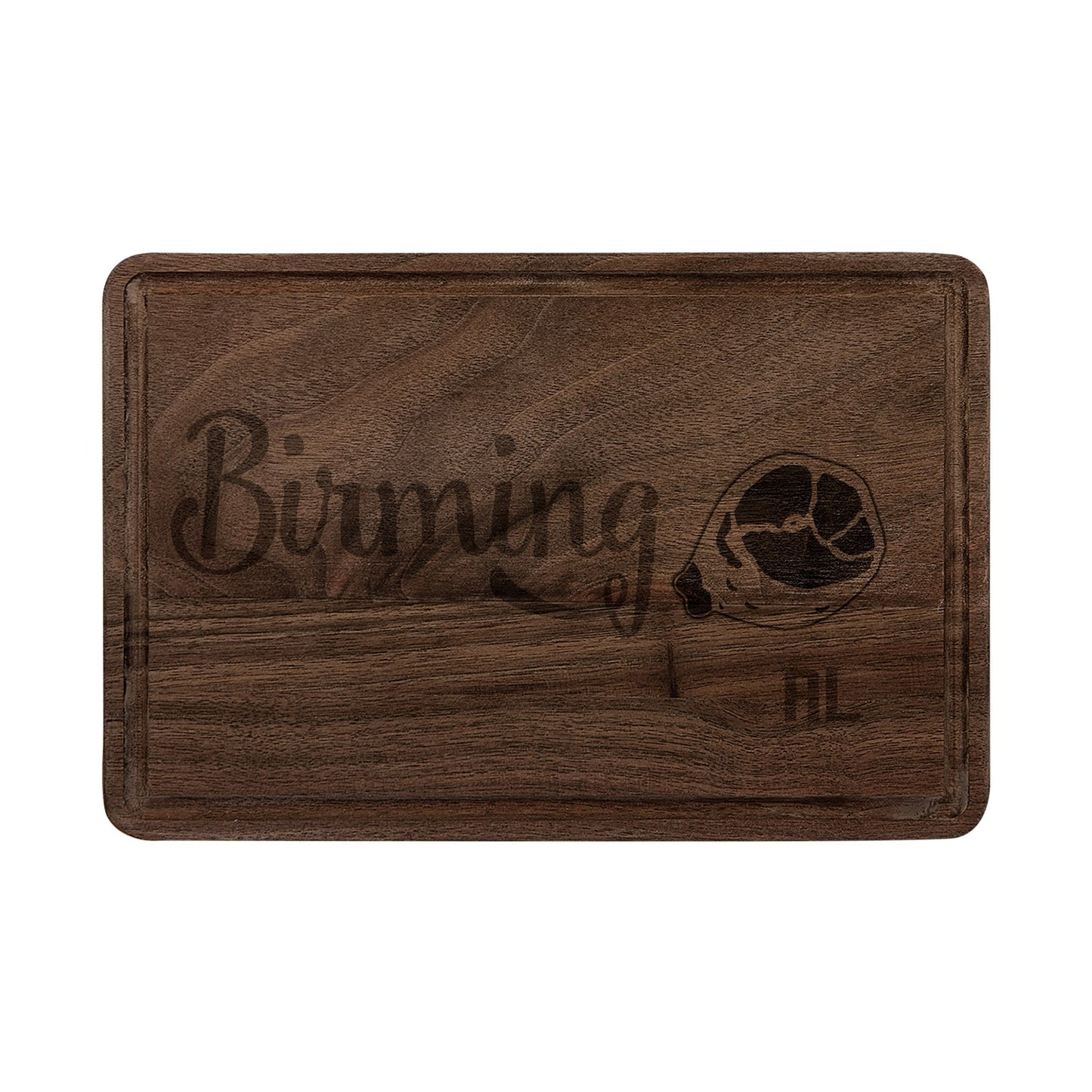Birmingham Engraved Wooden Cutting Board – City Map & Script Design (AL)