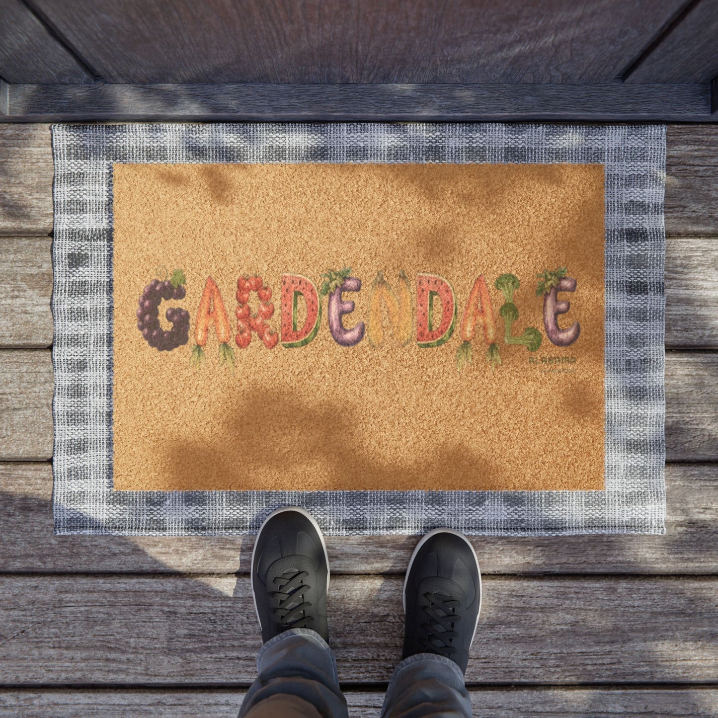 Gardendale Doormat — Floral 'GARDENDALE' Welcome Mat for Porch & Patio
